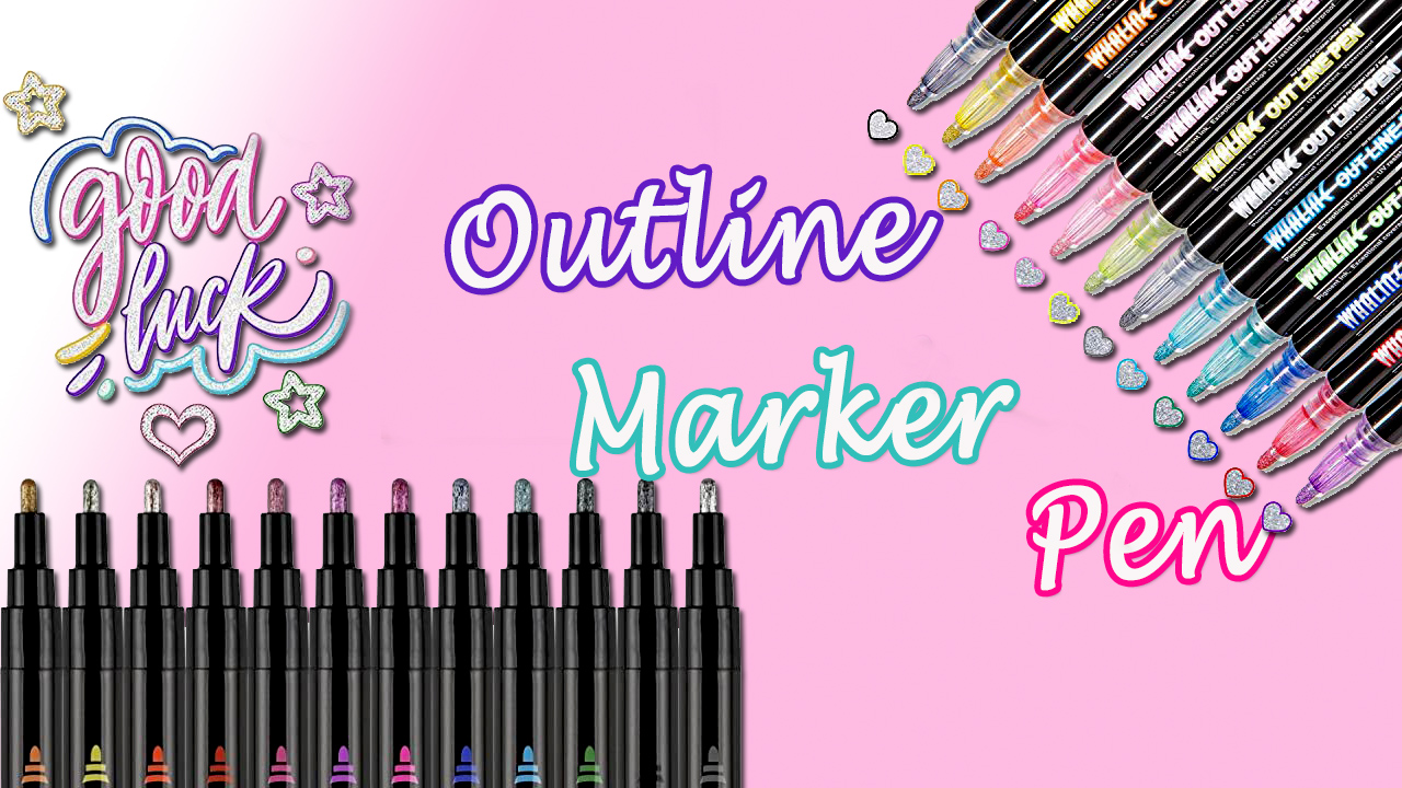 DOUBLE LINE SILVER Outline Pens DIY Inking Pens for Doodling